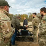 На Львівщині провели перший публічний краш-тест ударних наземних роботизованих комплексів