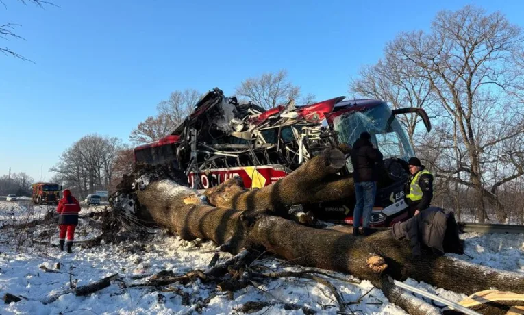 На Львівщині сталася ДТП за участі міжнародного автобуса: майже десять травмованих