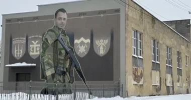 У Шептицькому створили мурал на честь захисника Олега Кавецького