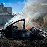 На Львівщині авто згоріло через спалювання сухої трави