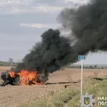 На Львівщині через ДТП згорів вщент позашляховик Audi Q8