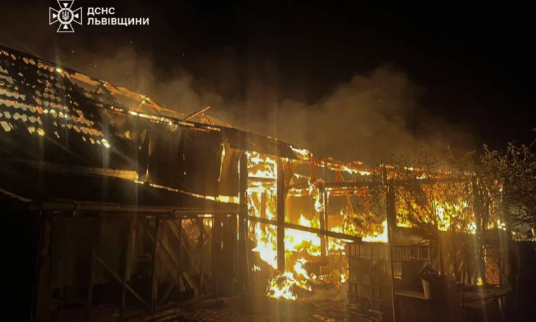 У Львівському районі вночі горіло приватне господарство: рятувальники запобігли поширенню вогню