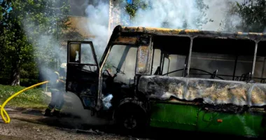 У Городку загорівся рейсовий автобус