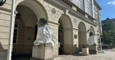 У Львові левів біля Ратуші одягнули у вишиванки