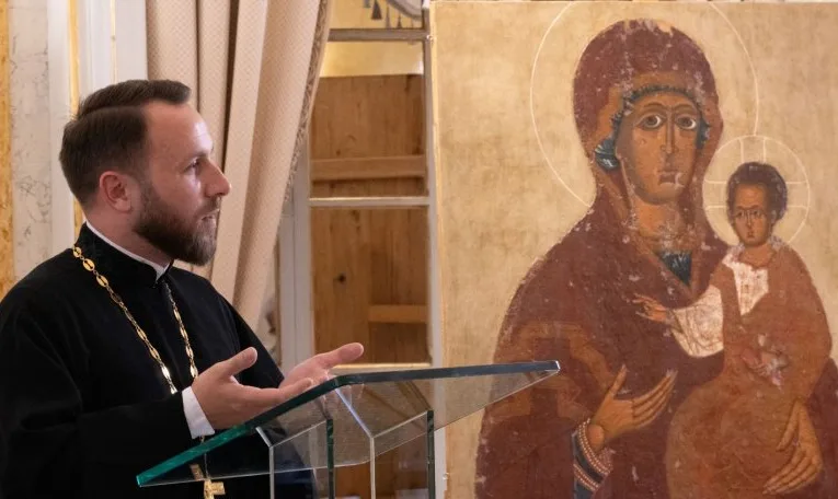 У львівському Палаці Потоцьких презентували відреставровану ікону Богородиці Одигітрії