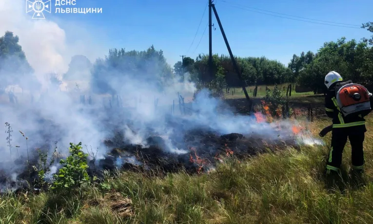 У Дублянах під Львовом під час пожежі сухої трави постраждав 80-річний чоловік