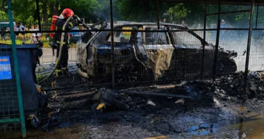 У Львові через пожежу сміттєвих контейнерів повністю згорів автомобіль Volvo